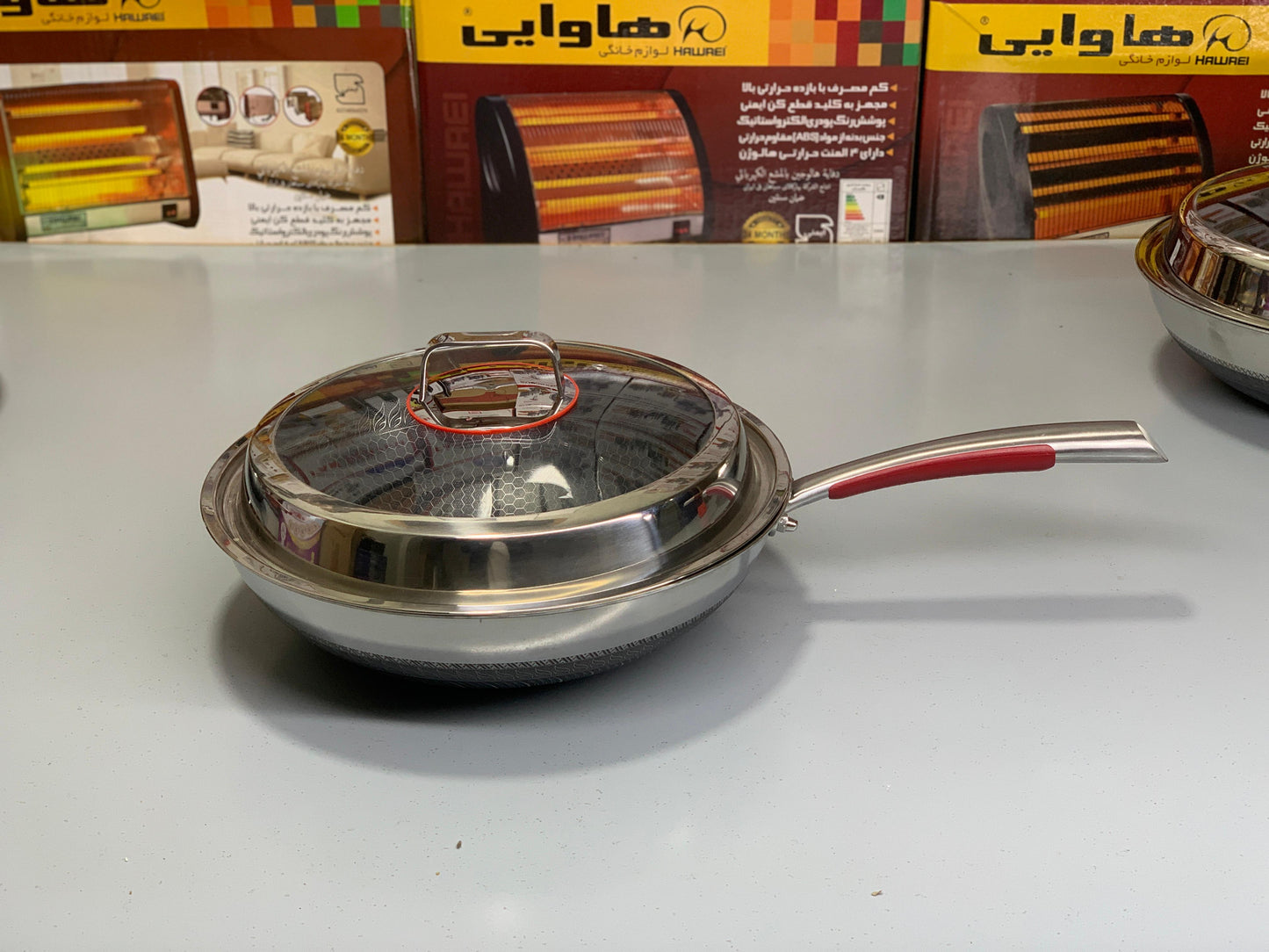 DUBAIZONES™ imort Flanek Laser HoneyComb Stainless Steel deep pan