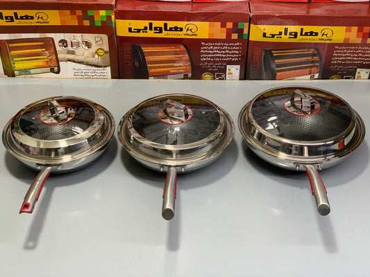 DUBAIZONES™ imort Flanek Laser HoneyComb Stainless Steel deep pan