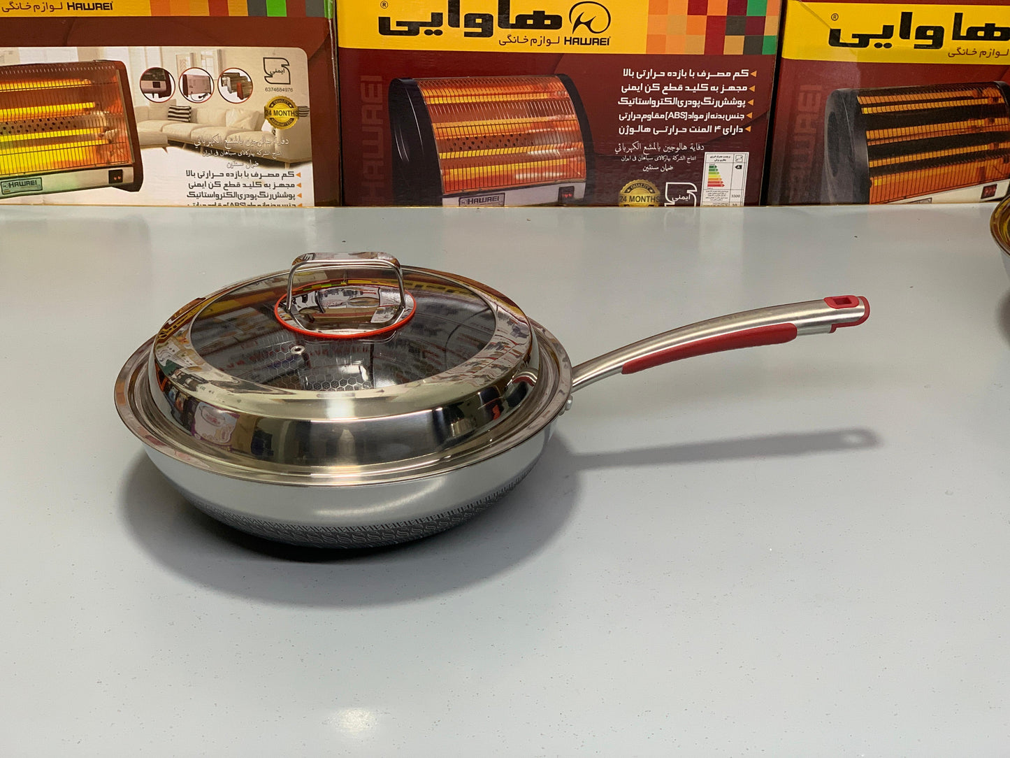DUBAIZONES™ imort Flanek Laser HoneyComb Stainless Steel deep pan