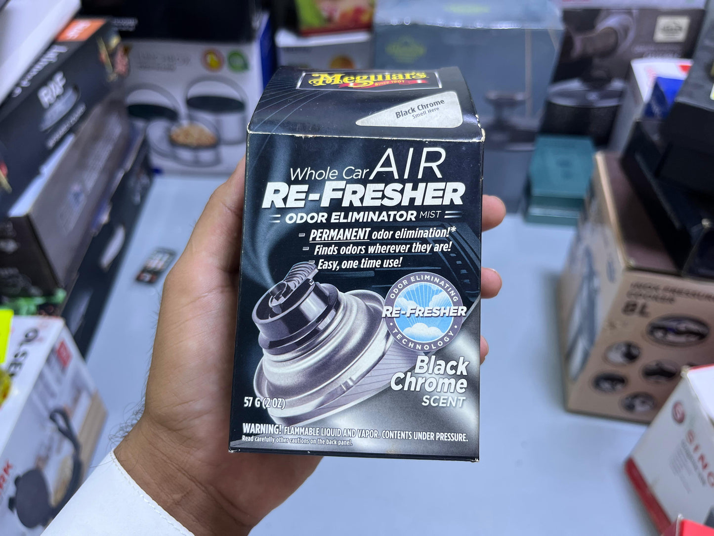 Meguiar’s Whole Car Air Re-Fresher Odor Eliminator (Black Chrome Scent)