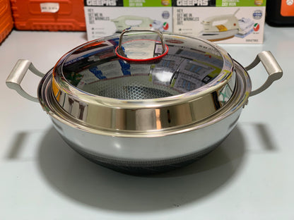 DUBAIZONES™ HoneyComb Laser Coating deep karahi/Handi , Stainless Steel