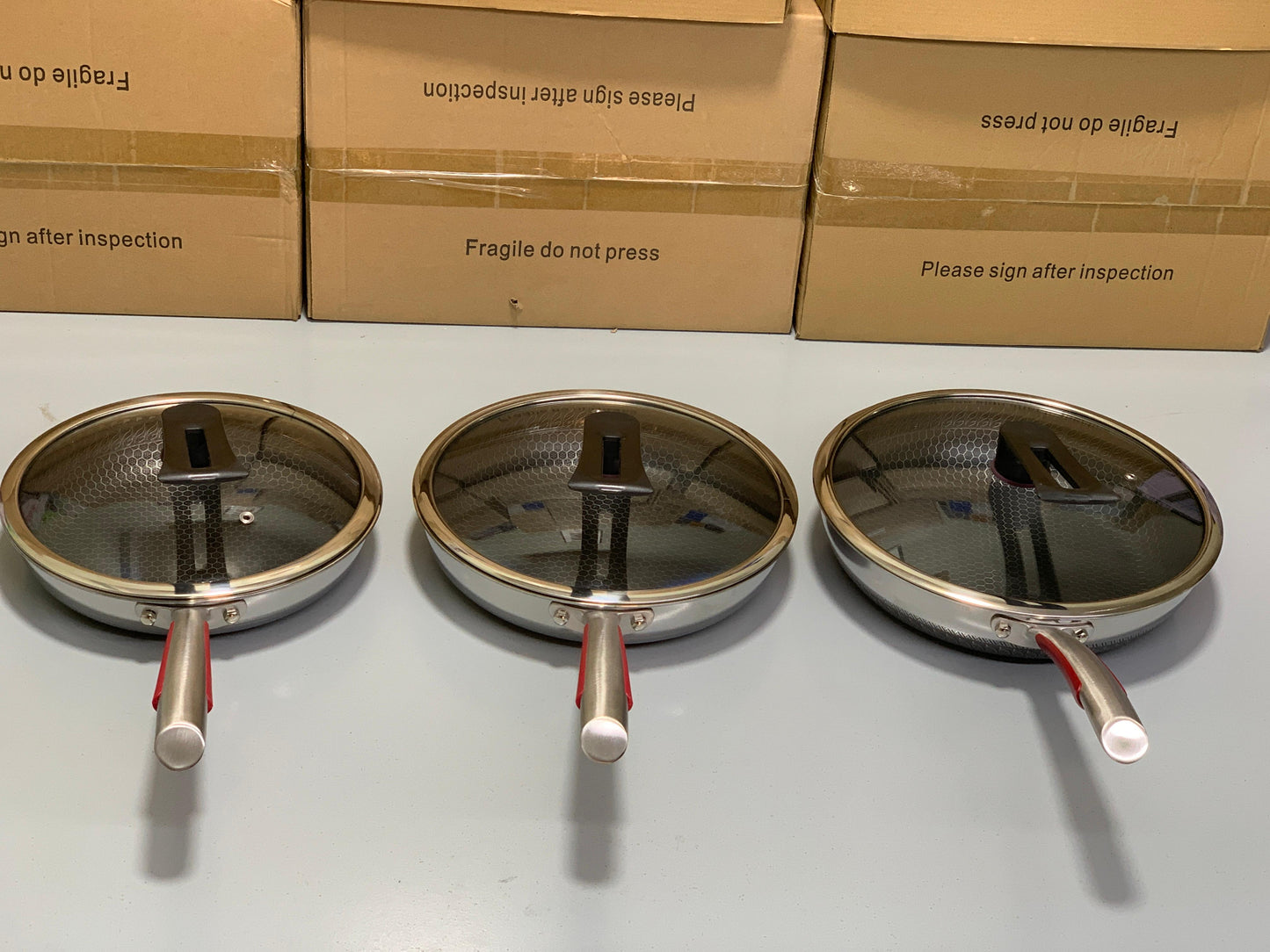 DUBAIZONES™ HoneyComb Double Laser Coating SHALLOW Frying Pan